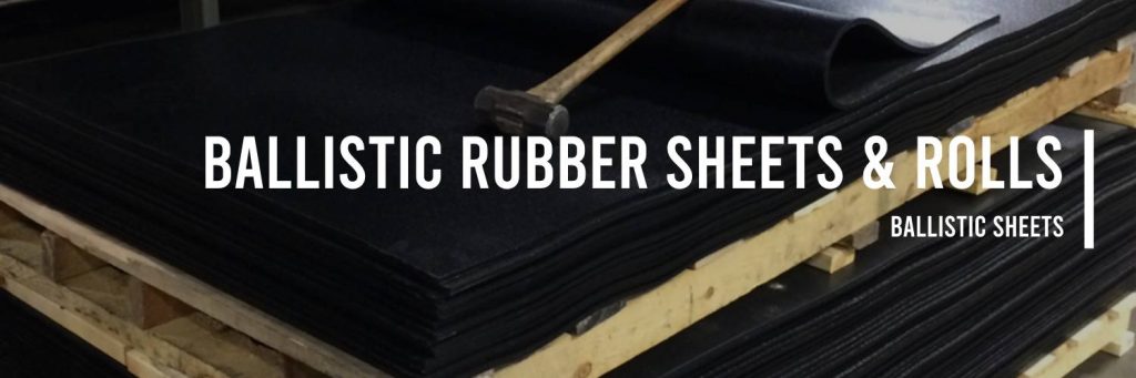Anti-ricochet ballistic rubber sheets and rolls